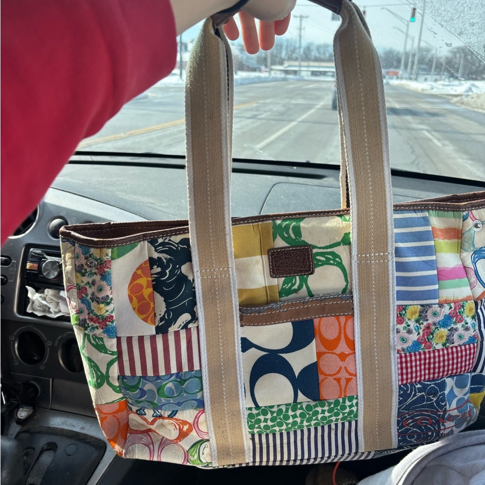 Coach Multicolor Patchwork Tote - image 1